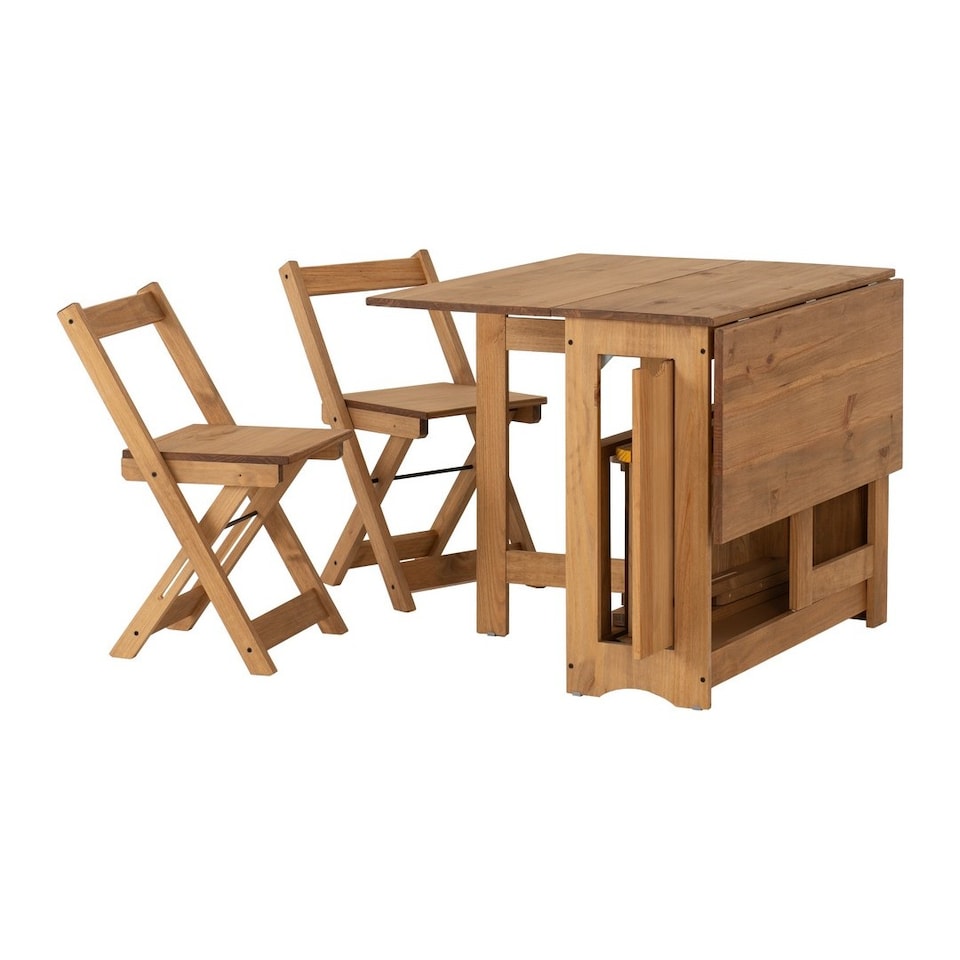 image 1 of Santos Butterfly Indoor Dining Set (Set of 4) - Natural Wax