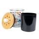 image 2 of Botanical Chickens Food Waste Caddy - Metal 2L Decorative Kitchen Compost Bin