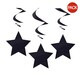image 1 of Unique Party Star Swirls Decorations (Pack Of 3) - Black - One Size