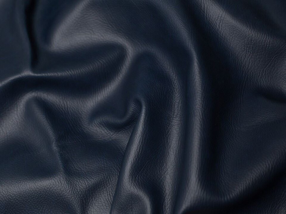 Minerva Core Range Navy Heavy Fire Retardant Faux Leather Fabric for Bag Making, Dressmaking, Upholstery, 135cm / 53" Wide - per metre