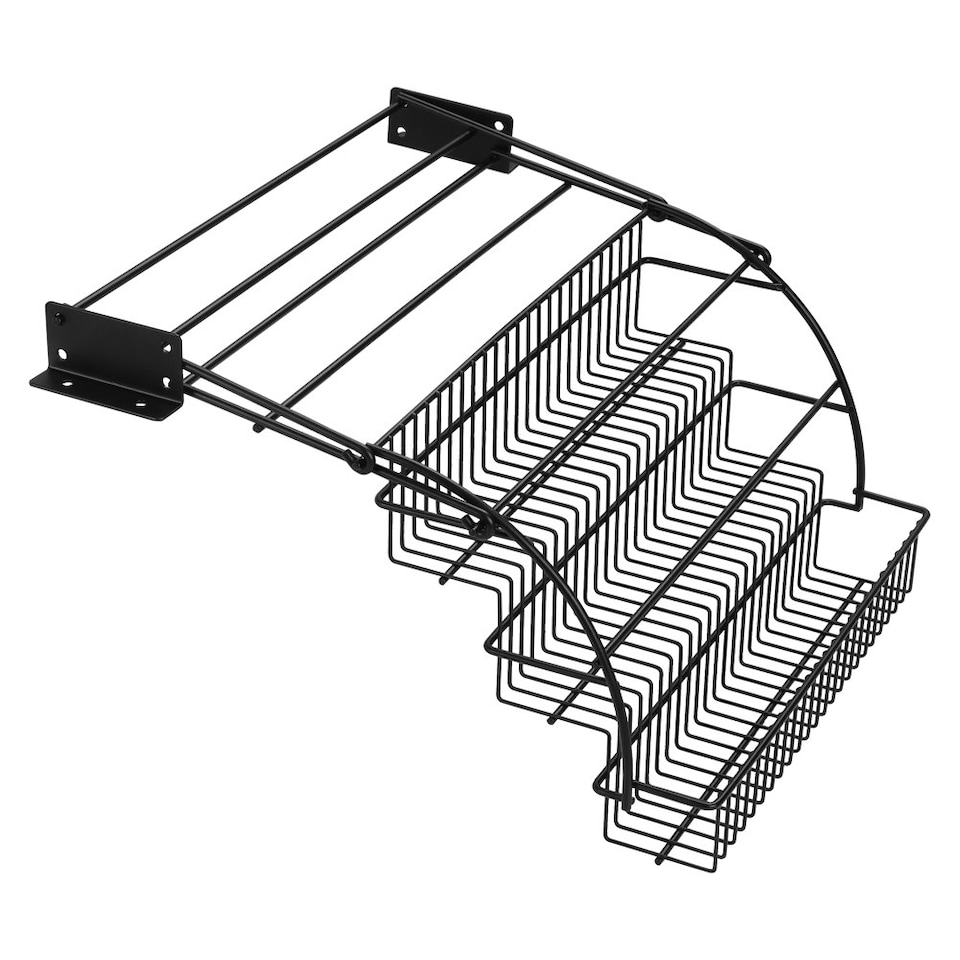 image 1 of Living and Home Kitchen 3-Tier Pull-Down Spice Holder Rack - Black
