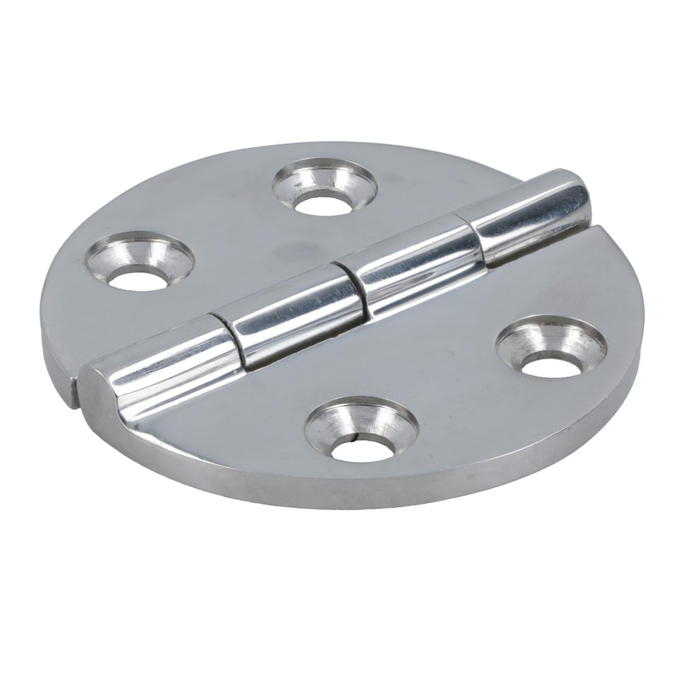 image 1 of Polished Door Circular Hinge 10 Pack Stainless Steel 64mm diameter 316 Marine Cabin