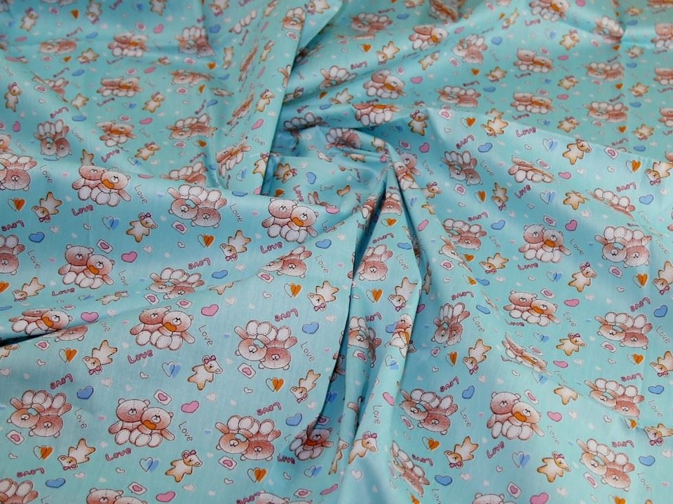 Turquoise 100% Cotton Fabric for Bag Making, Dressmaking, Quilting, 160cm / 62" Wide - per metre