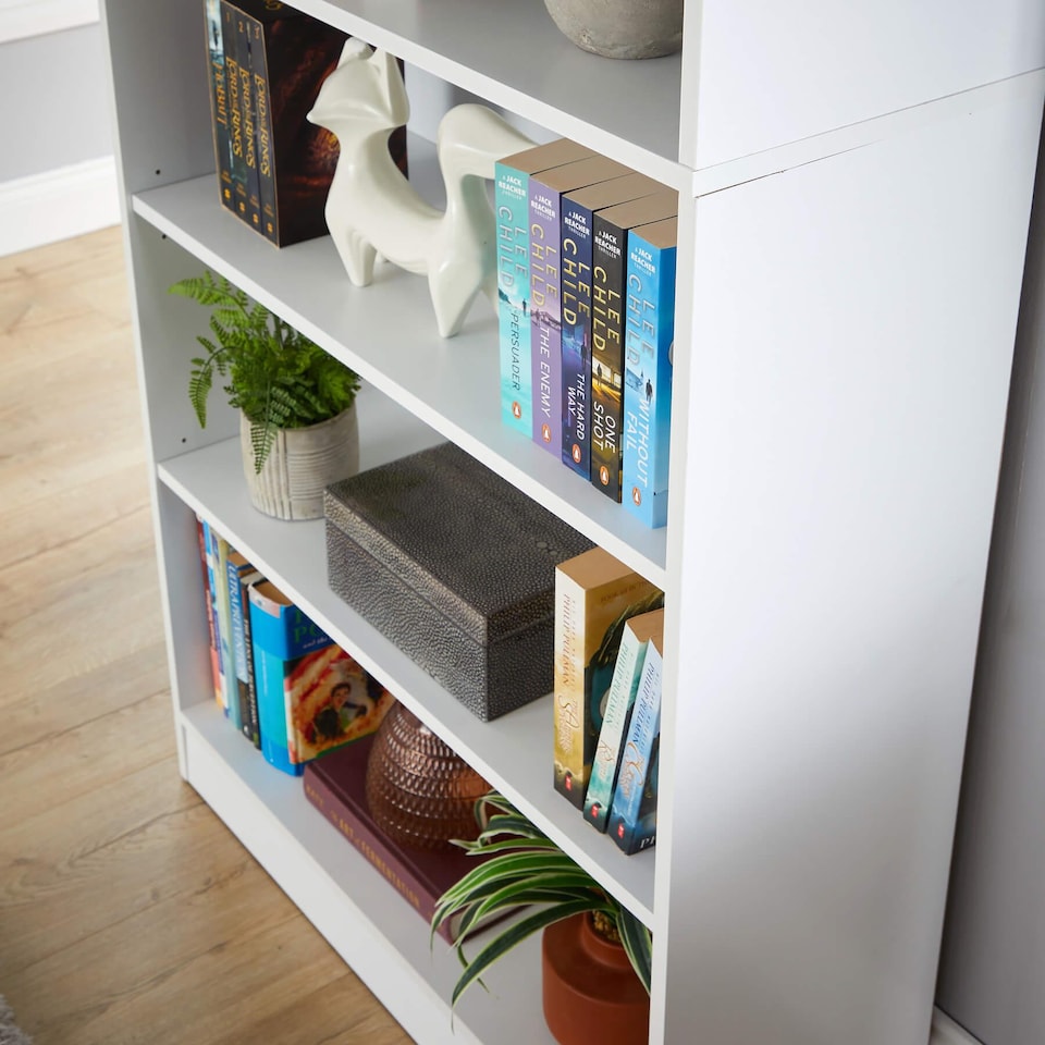 image 1 of Bookcase Display Shelf Freestanding Book Storage Unit Home Living Room Furniture | White