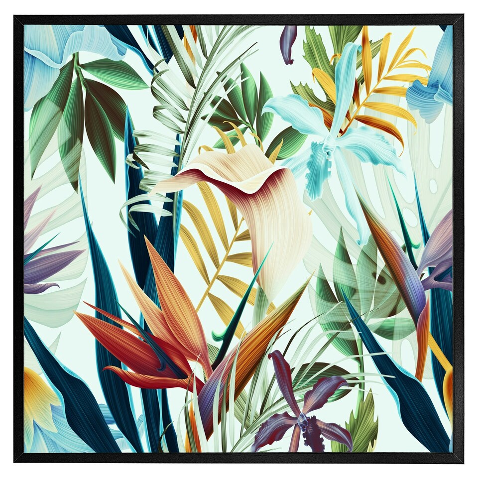 image 1 of Tropical plants (Picutre Frame) White | S