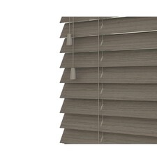 60cm Mint Oak Wooden Venetian Blinds With Strings (130cm drop) | Grey | Grey