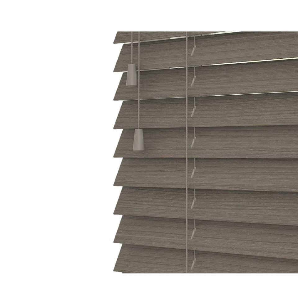 image 1 of 60cm Mint Oak Wooden Venetian Blinds With Strings (130cm drop) | Grey | Grey