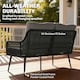 image 5 of Rattan Garden Furniture Set, Tempered Glass with 3 Chairs | Black | Black, Grey, Dark Grey | 118 x 68 x 75 cm