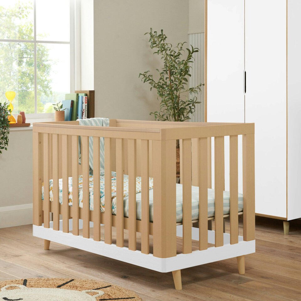 image 1 of Tutti Bambini Hygge Mini Cot Bed - White/Light Oak