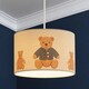 image 1 of CGC Blake 30cm Oatmeal Linen Blue Teddy Bear Children's Lampshade