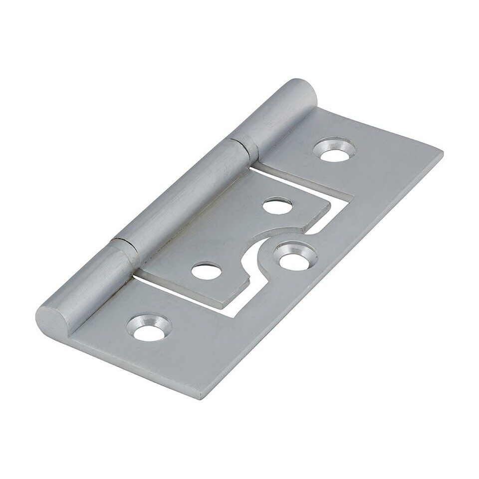 image 1 of Timco - Plain Bearing Flush Hinges - Solid Brass - Satin Chrome (Size 75 x 50 - 2 Pieces)
