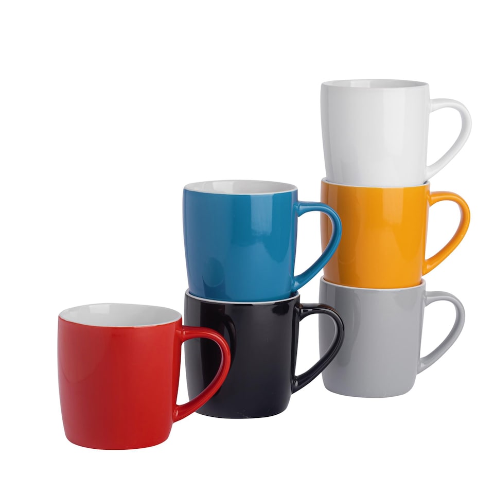 image 1 of Argon Tableware Coloured Coffee Mugs - 350ml - Colour & Shade - Pack of 6 | Multi | Multi | 6