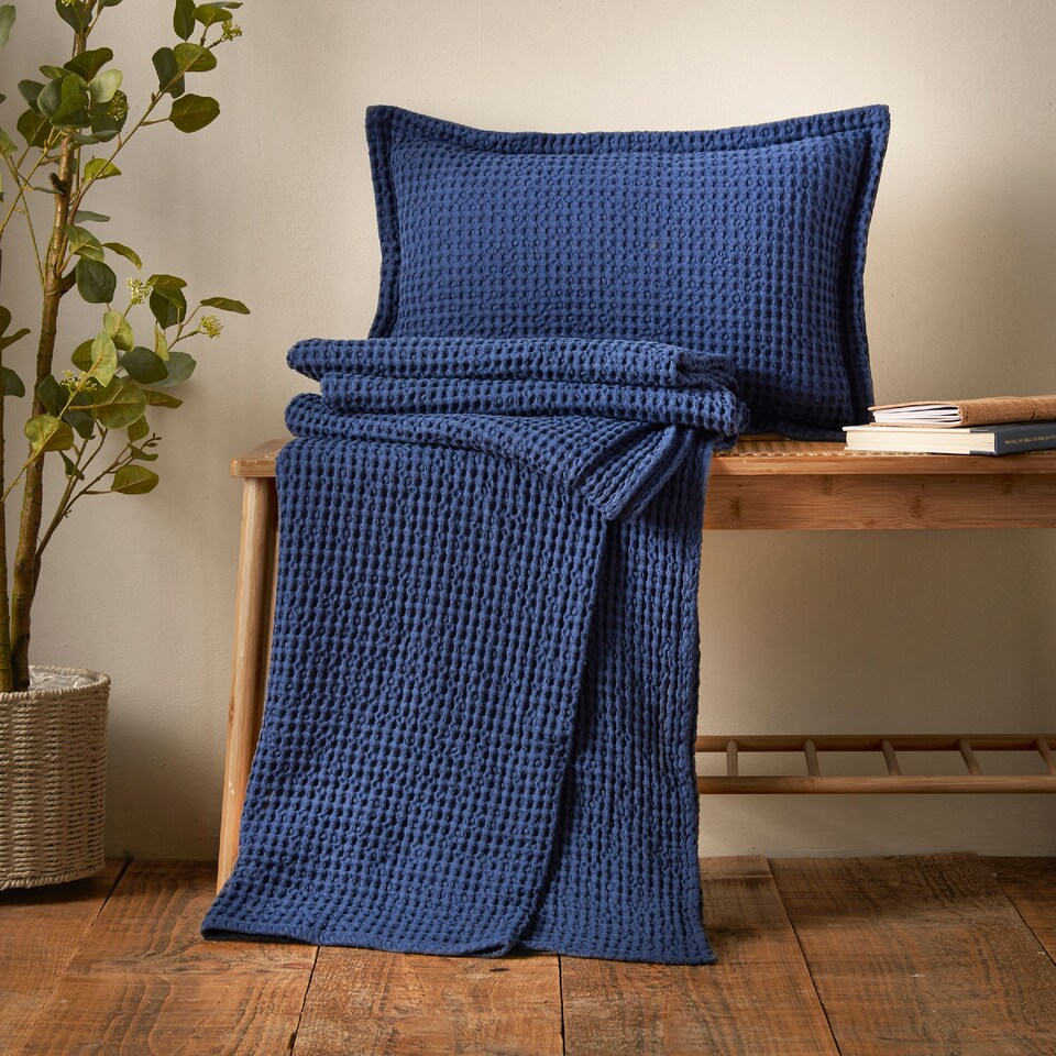 image 1 of Pineapple Elephant Jaipur Chunky Waffle Cotton Blanket Throw