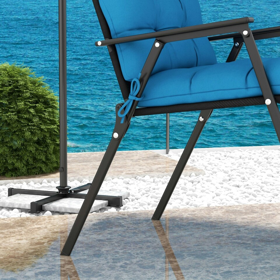 image 1 of Outsunny 2pc Outdoor Seat Cushion with Backrest, Ties, for Garden, Beige