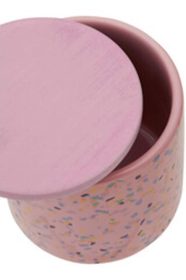 image 1 of Yuki Medium Pink Terrazzo Storage Canister