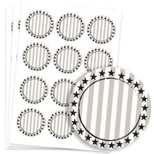 Wild West Design 60mm Round Sticker sheet of 12