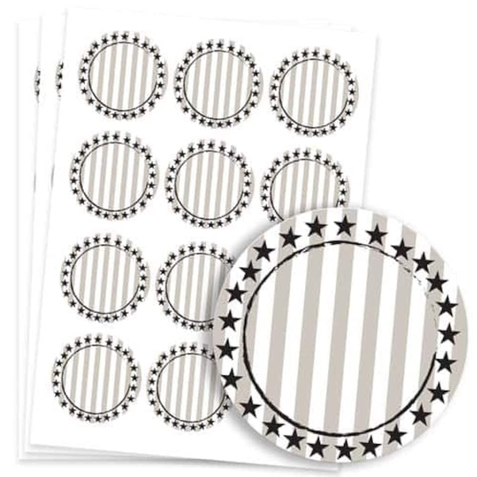 Wild West Design 60mm Round Sticker sheet of 12