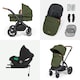 image 5 of Stomp Luxe 12pc Travel System with Cirrus i-Size Car Seat & ISOFIX Base, Carrycot, Reversible Seat, Rain Cover & More (Black/Woodland/Tan)