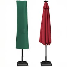 Outsunny Garden Parasol Cover, Outdoor Cantilever Banana Umbrella Protector | Green | Green | 240 x 48/70 cm