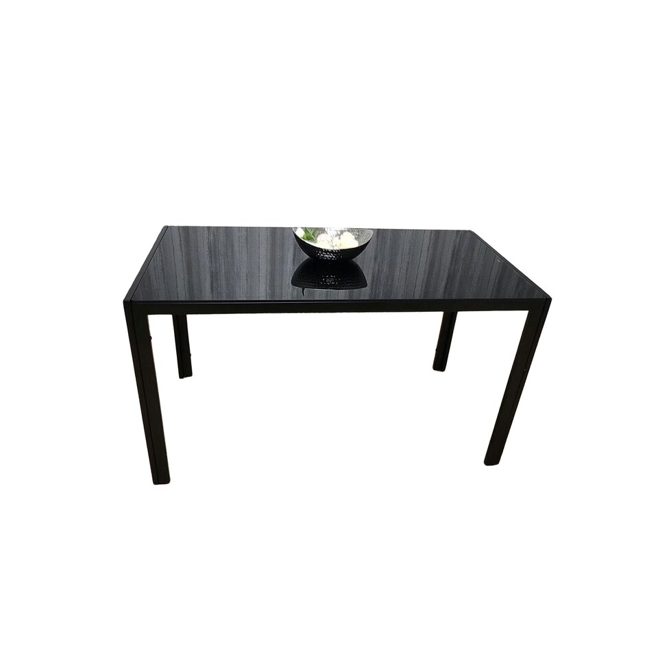 image 1 of Dining Table Black Glass Kitchen Place for 4 Seats, Dining Table Only (Black H 75 x L 120 x W 70 cm) Black