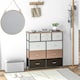 image 2 of HOMCOM Bedroom Chest of Drawers Fabric Dresser w/ Foldable Drawers Black