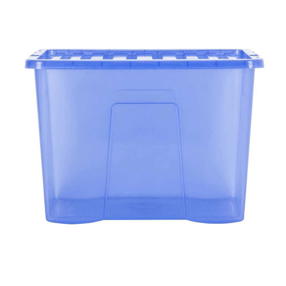 image 1 of Wham Crystal 4 x 80L Stackable Plastic Storage Boxes with Lids