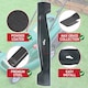 image 4 of SPARES2GO Metal Blade compatible with Qualcast RM37 MEB1437M M2EB1437M M2EB1537M RM37RF Lawnmower (37cm)