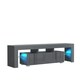 image 4 of TV Unit 160cm Grey Gloss Door Grey Matt Body with LED and Glass Sides Grey