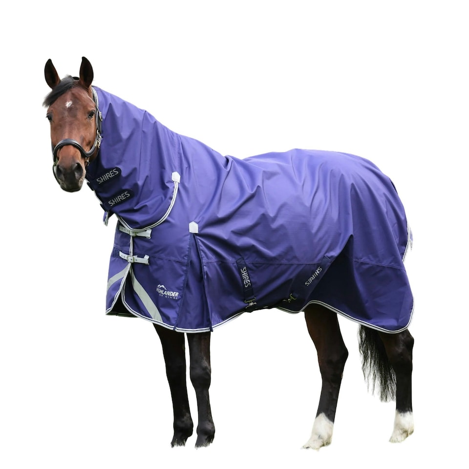 image 1 of Shires Highlander Original Lite Combo Neck Horse Turnout Rug - Navy - 7´ 8"
