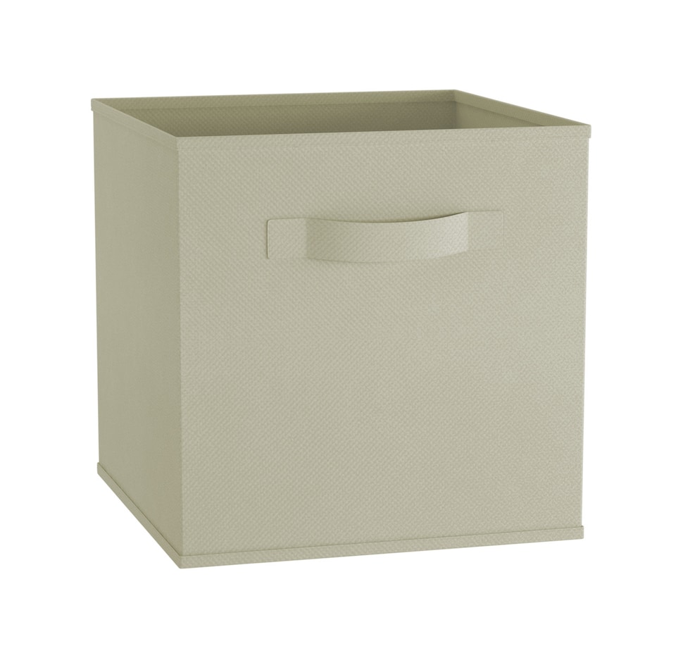 image 1 of Wide 7-Cube Bookcase With Drawers | White | White & Beige | 1