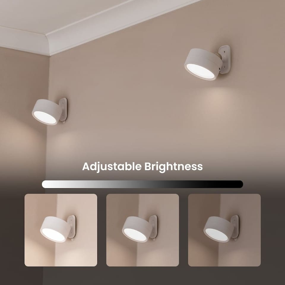image 1 of ValueLights Marshall Pair of Matte White Wall Light & Bulb | White