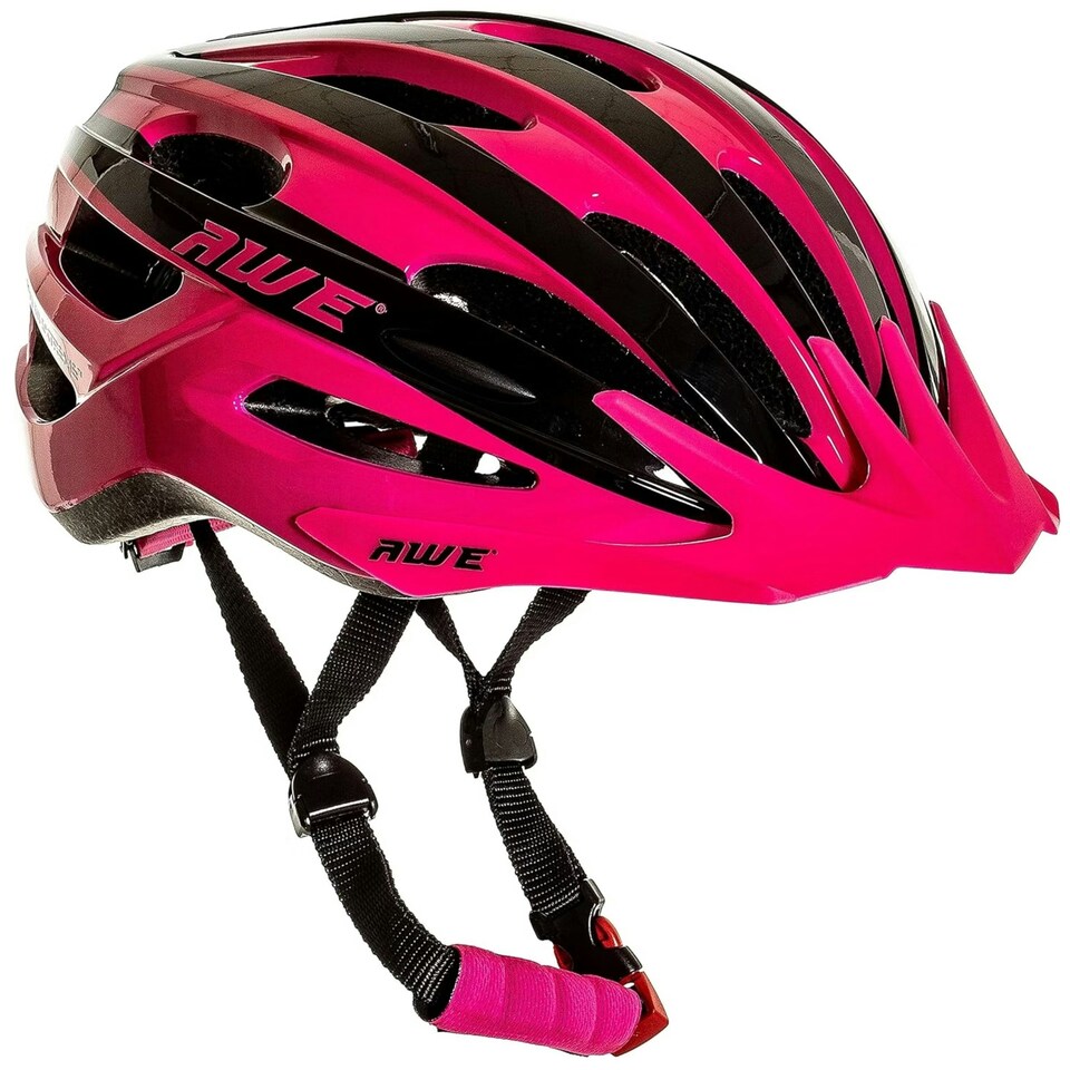 image 1 of AWE AweAir In Mould Adult Bike Helmet Large 55-58cm Black/Pink Crash Guarantee* Pink | M