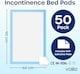 image 2 of Incontinence Bed Pads - Triple Layer Highly Absorbent (50pack) | Blue | 50 pack - Blue | 50