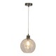 image 2 of First Choice Lighting Barnum Clear Dimple Glass Globe with Satin Nickel Pendant Fitting Silver | Clear