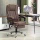 image 2 of Vinsetto Office Chair with Massage and Heat, Microfibre Reclining Computer Desk Chair with Footrest and Adjustable Height, Swivel Wheels for Home Office, Dark Brown