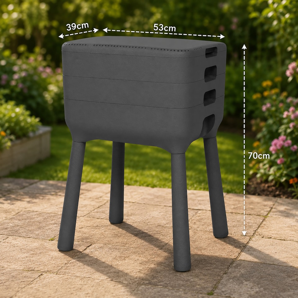 image 1 of simpa Worm Farm Composter (Worms Not Included) 70cm (H) x 53cm (W) x 39cm (D)