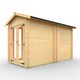 image 4 of 12ft x 6ft (3500mm x 1750mm) Horsforth " The Lincoln" 19mm Log Cabin with 4 Full Pane Windows