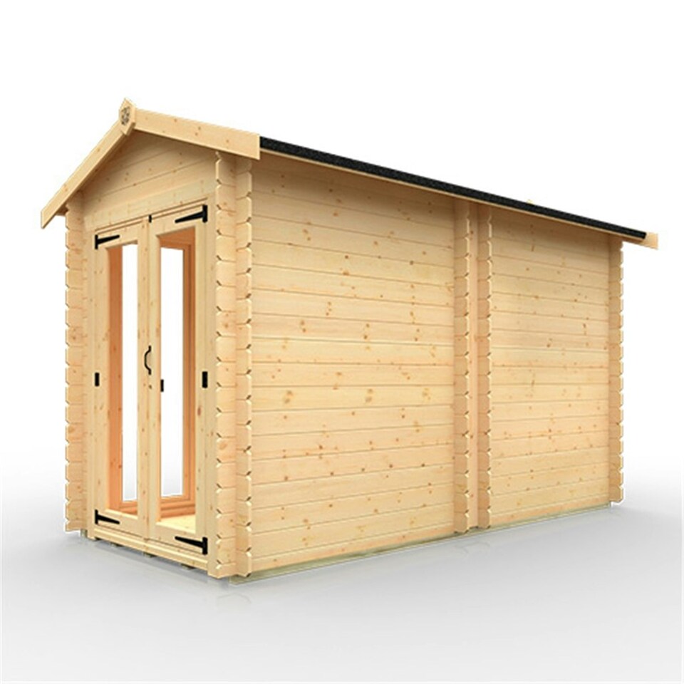 image 1 of 12ft x 6ft (3500mm x 1750mm) Horsforth " The Lincoln" 19mm Log Cabin with 4 Full Pane Windows