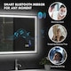 image 4 of HOMCOM 600 x 800 mm Bathroom Mirror with Bluetooth Lights Demister Pad Silver