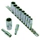image 2 of 12pc Imperial SAE AF 1/4" - 7/8" Sockets 6 Point On Rail Deep 3/8" dr AT939