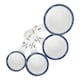 image 4 of Argon Tableware 4pc White Enamel Measuring Cups Set - Blue | White | Blue