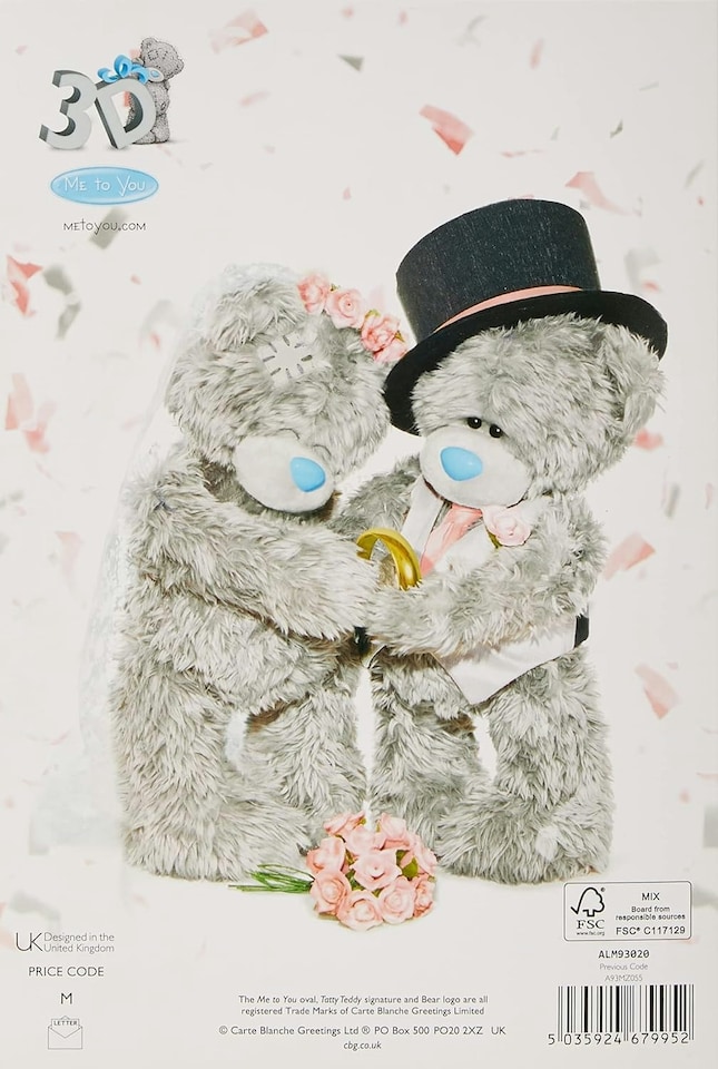 image 1 of 3D Holographic Happy Couple Wedding Card