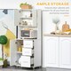 image 4 of HOMCOM Modern Kitchen Cupboard Storage Organiser Microwave Cabinet Grey