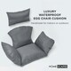 image 2 of Homescapes Luxury Waterproof Egg Chair Cushion With Headrest - Grey