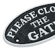 image 3 of Please Close The Gate Black Cast Iron Sign Plaque Door Wall House Home Yard