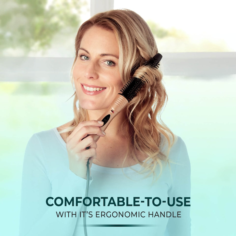 image 1 of Coopers of Stortford Heated Hair Brush Electric Curling Styling Brush