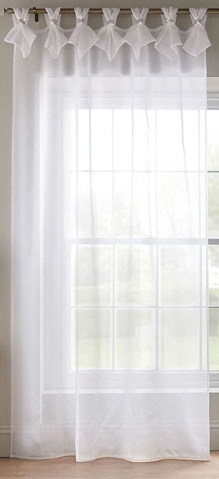 image 1 of Tiara Dolly Voile Tab Top Curtain Panel - White - 145cm x 229cm