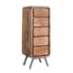image 1 of Aspen 5 Drawer Tall Chest - Metal/Wood - L40 x W45 x H120 cm