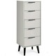 image 2 of Silk Grey Narrow Chest of Drawers (5 Drawers)