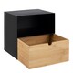 image 3 of Joliet 1 Drawer Wallmounted Bedside Table in Black & Bamboo